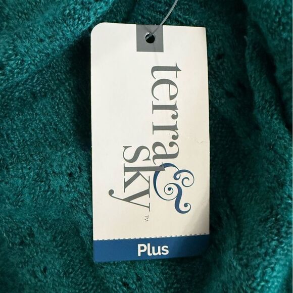 Terra & Sky Emerald Green Women's Sweater Size 1X NWT - Picture 7 of 12